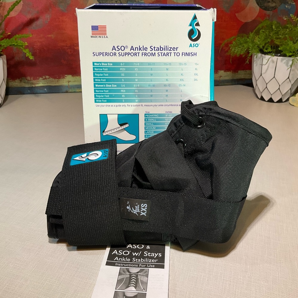 ASO Ankle Stabilizer, Black, XX-Small